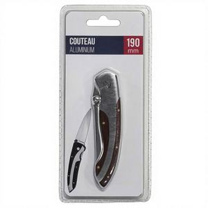 سكين متعدد الوظائف للتخييم والصيد من الفولاذ المقاوم للصدأ مع مقبض خشبي وشفرة 7.5 سم للاستخدام الخارجي - Product Image 1