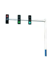 Traffic Signal Light Poles Installed With Double or Single Crossarm Powder Coated