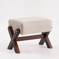 Nouveau tabouret ottoman bas de style chinois en stock, idéal pour l'entrée de la maison ou le bureau, banc rembourré en bois