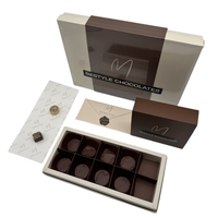 Boîtes d'emballage en carton rigide gris personnalisées en gros, écologiques, en matériaux recyclés, pour bonbons et chocolats, avec séparateurs et pelliculage mat