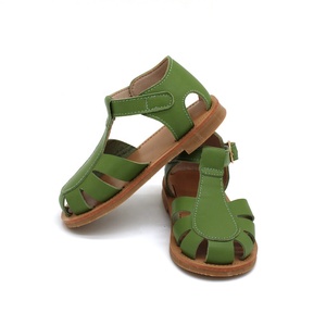 Sandales d'été en cuir vert pour enfants, personnalisées, pour petites filles, nouvelle collection - Product Image 5