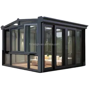 4 stagioni sunroom sunroom camera di vetro casa esterna in alluminio obliquo serra in alluminio