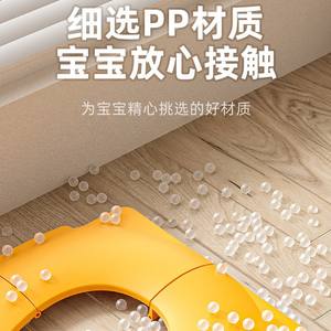 Asiento de inodoro plegable portátil para niños, color amarillo limón, para entrenamiento de ir al baño, para niños pequeños, con diseño de cuerpo recto grande, hecho de PP - Product Image 5