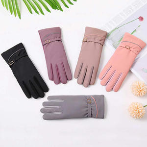 Women Winter Fashion Windproof Water Repellent Lined <b>Gloves</b> with Metal Buckle Wrist Strap <b>Touch</b> <b>Screen</b> for City Walk Commute - Product Image 1
