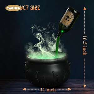 Yachen, nuevas botellas de poción flotante mágica con fabricante de niebla, Caldero de brujas de Halloween, juego de cuenco de poción flotante negro DIY - Product Image 4