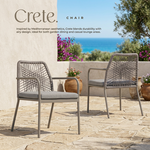 Modern Eco-Friendly Rope Woven <b>Stackable</b> <b>Garden</b> <b>Chair</b> Outdoor Patio Armchair Cushioned Seat Mediterranean Leisure Dining - Product Image 2
