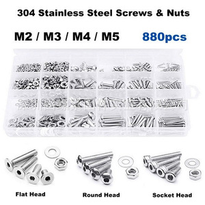 304 Stainless Steel Hex <b>Socket</b> <b>Screws</b> M2 M3 M4 M5 Flat Head DIN912 A2-70 Craft Supplies - Product Image 3
