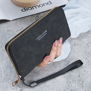 Hot Selling Fashion Clutch Bag Luxury Money Clip Factory Wholesale Print <strong>Long</strong> Zipper Solid Color Women's Wallet <strong>Purse</strong> Woman - Product Image 5