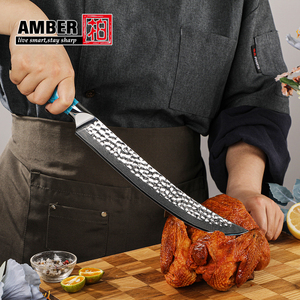 Best <strong>Brisket</strong> High Quality 67 Layers Damascus Steel 10 Inch Japanese Meat Slicer Kitchen Knife with Turquoise Handle - Product Image 3