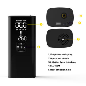 Rboton 2024 משאבת אוויר מכונית אלחוטית חכמה האחרונה עם אורות sos כחול יכול להיות בנק חשמל לאופנוע לרכב - Product Image 4