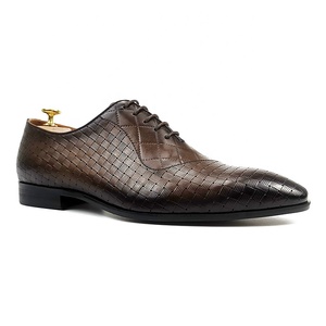 Zapatos de vestir de cuero genuino para hombre, calzado Formal, <span class=keywords><strong>Oxford</strong></span>, hecho a mano - Product Image 1
