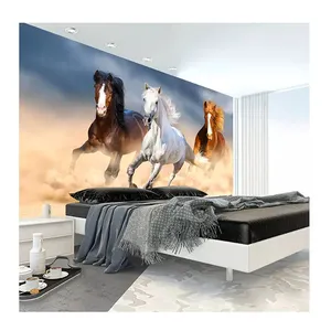 KOMNNI कस्टम भित्ति छील और छड़ी वॉलपेपर 3D स्टीरियो हार्स फोटो दीवार कागज कमरे में रहने वाले टीवी सोफे बेडरूम पृष्ठभूमि दीवार भित्ति