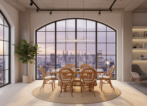 Ensemble de salle à manger en rotin Java pour hôtel commercial, restaurant, mobilier, design moderne, table longue, style de salle à manger élégant - Product Image 3