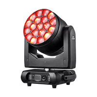 Lyre motorisée Big Bee Eye 19x40W 4-en-1 avec écran LCD couleur, stroboscope 1-25fps, angle de faisceau 0-60° °   Projecteur Wash Beam CTO 2800K-8500K pour Disco KTV