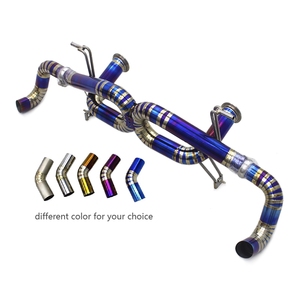 Section arrière <span class=keywords><strong>d</strong></span>'échappement droite automatique pour <span class=keywords><strong>Audi</strong></span> <span class=keywords><strong>R8</strong></span> <span class=keywords><strong>V10</strong></span> 5.2L 2020-2024 Titanium X Pipe Active Sound Race Essieu non valvé - Product Image 1