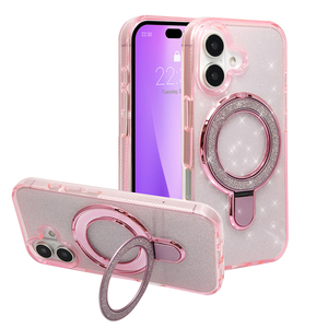 Electroplate Foldable Multi Colors Phone Case Magnetic Ring <b>Stand</b> Wireless Charging Card Holder Sports for for TPU+PC - Product Image 5