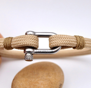 Brazalete de Acero Inoxidable con Forma de U, Hecho a Mano con Cuerda Milanesa, Unisex, Moderno, Casual/Deportivo, Regalo de Joyería, Estilo Marinero - Product Image 1