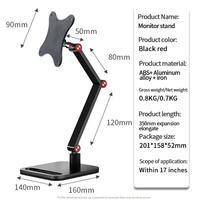 Portable 17.3 "support d'écran support de moniteur VESA réglable en hauteur support de moniteur de bureau debout libre support pliable caractéristique nouveau