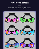 Gafas Luminosas LED Programables por APP, Recargables por USB, Gafas Brillantes DIY para Fiestas, Discotecas, Festivales, Navidad, Cumpleaños