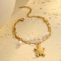 Bracelets à breloques pour femmes Ocean Designs, motifs coquillages, tortues, étoiles de mer, arc-en-ciel, thème marin et plage, en acier inoxydable