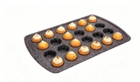 Cetakan Muffin Mini 24 Cup, Anti Lengket, Tekstur Batu Granit, Loyang Kue, Aman untuk Oven, Peralatan Panggang Rumah Tangga, Garansi 1 Tahun
