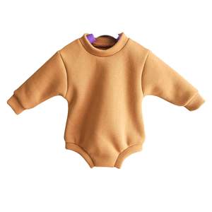 Mono de bebé con ropa de felpa, mono de bebé de manga larga de otoño e invierno con conjunto de traje de gateo de felpa para calidez - Product Image 2