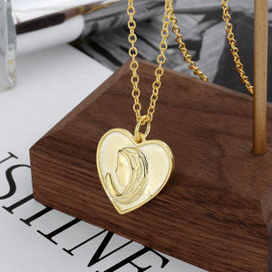 Collar de Cadena con Eslabones de Corazón de Acero Inoxidable Chapado en Oro de 18k, Moderno y Elegante, Certificado, <span class=keywords><strong>para</strong></span> Parejas, Regalo de Aniversario - Product Image 3