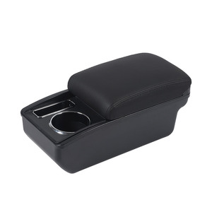 Vtear Bracciolo Anteriore in ABS con Porta USB e Portabicchieri, Vano Portaoggetti Interno per <span class=keywords><strong>Skoda</strong></span> <span class=keywords><strong>Rapid</strong></span> 2013-2018, <span class=keywords><strong>Accessori</strong></span> Auto - Product Image 3