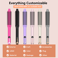 Brosse chauffante pour boucler les cheveux, peigne chauffant, peigne coiffant 220 ℃   Fer à boucler les cheveux avec peigne