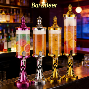 Distributeur de boissons vertical <span class=keywords><strong>avec</strong></span> tour à bière, <span class=keywords><strong>robinet</strong></span>, recharge solaire, réfrigération par glace, design portable pour le stockage de liquides transparents - Product Image 2
