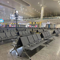 Chaise en maille pour aéroport, 3 places, banc d'attente pour hôpital et clinique, directement de l'usine
