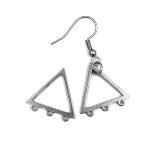 Connecteur de boucles d'oreilles géométrique en acier inoxydable, triangle creux pour la fabrication de boucles d'oreilles, accessoires de bijoux unisexes - Product Image 3