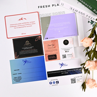 Cartes de remerciement personnalisées de haute qualité, cartes de vœux imprimées de luxe en gros avec logo et enveloppe pour les petites entreprises