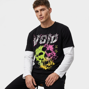 Camiseta de Manga Corta con Cuello Redondo y Estampado Gráfico para Hombre, 100% Algodón, Estilo Urbano - Product Image 4