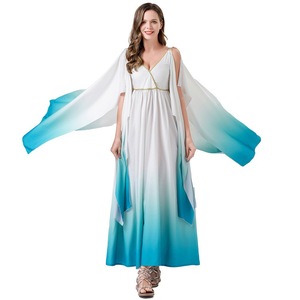 Disfraz de diosa griega para mujer adulta, vestido ombré blanco y azul para Halloween, cosplay, actuación en escenario - Product Image 2