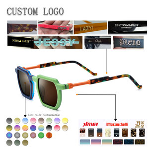 Lunettes de soleil rectangulaires à monture intégrale pour hommes, verres miroir, protection UV 100%, style décontracté coloré, adulte - Product Image 2