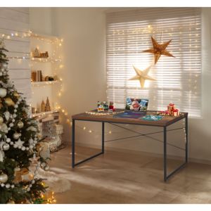 Db cho Bob phong Oak & Đen kết thúc bằng văn bản bàn rắn gỗ Máy tính bảng có thể gập lại & có thể điều chỉnh cho phòng khách sử dụng - Product Image 1