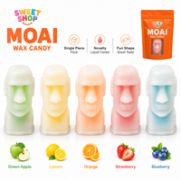 Moai Wax Candy Enkelvoudige Verpakking, Novelty Vloeibare Vulling, 3D Steenkop Kauwgom Snoepjes