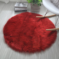 Tapis moderne antidérapant en laine synthétique de couleur unie, chaud et écologique, pour chambre d'enfant, chaise pivotante d'ordinateur, usage domestique, lavable en machine