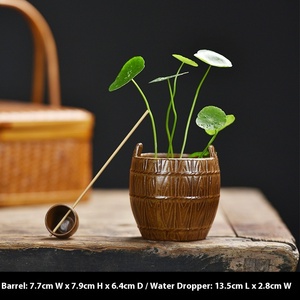 Piccolo Secchio <span class=keywords><strong>in</strong></span> <span class=keywords><strong>Ceramica</strong></span> Smaltata Stile Retrò, Mini Serbatoio d'Acqua per Vaso Idroponico, Decorazione per Micro Paesaggi - Product Image 6