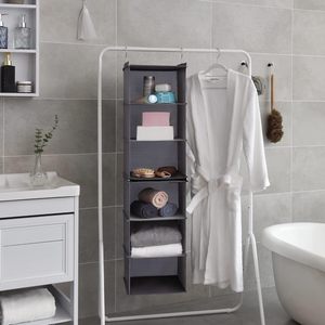 Organisateur suspendu à 6 étagères, 3 étagères pour rangement de placard de chambre, en tissu non tissé, type crochet - Product Image 6