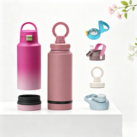 Nouveaux produits 2026 : Bouteille d'eau magnétique avec support pour téléphone, en acier inoxydable, compatible MagSafe, avec compartiment inférieur pour protéines en poudre