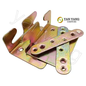 Yanyang - Conector de metal para móveis, braçadeira de metal para acoplamento de cama, dobradiças de canto em zinco, cor de ferro