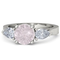 Bague en argent sterling S925 pour femmes, coupe ronde, nouveau produit, plaqué rhodium, quartz rose, bijoux