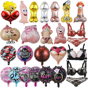 Artículos para Despedida de Soltera, Globos de Papel de Aluminio con Forma de Lencería, Juguetes Sexuales Negros y Rojos, Decoraciones Novedosas para Fiestas de Adultos para Bares - Product Image 5