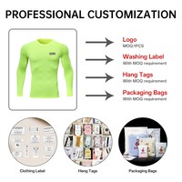 Haut de compression pour homme, T-shirt de course à manches longues, sous-vêtement technique personnalisé pour la gym, le sport et l'entraînement