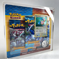 Étui de présentation moderne en acrylique transparent pour 3 packs de cartes Pokémon sous blister, support de protection premium de 8 mm d'épaisseur pour TCG