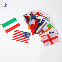 Drapeaux de pays personnalisés avec logo, mini drapeaux à main, drapeaux à bâtonnets en plastique, imprimés numériquement, promotionnels pour le sport