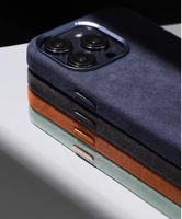Étui en cuir suédé de luxe étui de téléphone personnalisé housse de téléphone portable en cuir PU durable pour iPhone 16 Pro