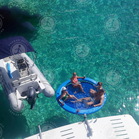 EJIA HP06 Hamac flottant gonflable circulaire portable sur mesure de 10 pieds avec fond en filet, capacité 500 kg, pour 2-3 ans